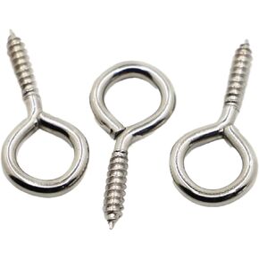 Idomin 0# 1# 2# 3# 4# 5# 6# 8# 10# 12# 14# Eye Screw Bolt Hook Nickel Screw Eye Rope Accessories Wood Screws Jewellery Accessories (Size : No.5 20pcs) in Kuwait