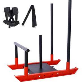 Donext Weight Sled Training Sled with Push Poles & Harness, Adjustable Power Compatible with 1-inch & 2-inch Plates, Strength Training Sleds for Athletic Performance in Kuwait