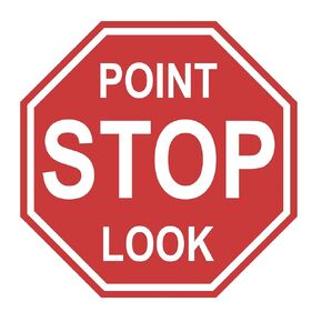 لافتة أرضية من الفينيل المصقولة "Stop Point Look" - لافتة من Graphical Warehouse - لافتات للسلامة والأمن 5S، أداة اتصال بصري (18") in Kuwait