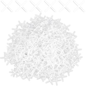 Sibba 1/16 Inch Tile Spacers 600 Pcs Plastic Cross Tile Leveling Clips for Floor Wall Ceramic Tiles Installation Reusable Leveling Spacers White Plastic X Type Spacer Tiling Tools in Saudi Arabia