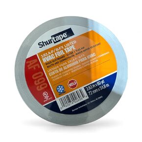 AF 099 UL 181A-P/B-FX Listed/Printed Aluminum Foil Tape - Silver - 72mm x 55m - (1) ROLL in Kuwait