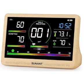 16-in-1 Air Quality Monitor Indoor, 7' Smart Large Display 9 AQI+7 Alarm Alerts, Real Time CO2, Formaldehyde, TVOC, PM2.5, PM10, Temperature & Humidity Portable Battery Powered Tester for Home, Office in Saudi Arabia