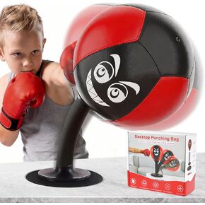 Desktop Punching Bag with Suction Cup Base - Heavy Duty Stress Relief Ball for Office & Home | Funny Desk Accessories, White Elephant Gag Gifts for Coworkers, Kids & Friends in Kuwait