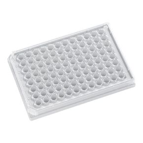 J.G. Finneran 311003 384-Well Krystal Clear Bottom Polystyrene Assay Plate with Lid, Opaque Body, Tissue Culture Treated, 120µL Capacity, White (Pack of 100) in Kuwait
