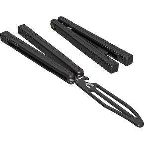 Nabalis X Will Hirsch Vulp Teflon Knife Balisong Trainer 6061 مقبض قناة ألومنيوم مع دبابيس زن، أسود in Kuwait