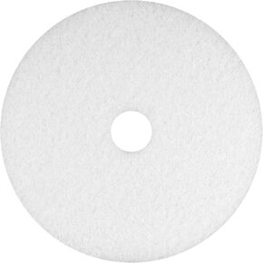 Americo White Super Polish Floor Pad, 27" Diameter, 3.25" Center Hole, 2 Pads/Case, Machine Floor Pads for Polishing Dry Floors, Made of 100% Recycled Content, USA Made in Kuwait
