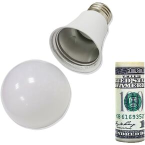 Lightbulb Diversion Safe - Hidden Secret Compartment to Hide Money, Jewelry & Small Items | Small Container to Keep Valuables Safe in Plain Sight Storage Realistic Light Bulb Decoy Hiding Box (1) in Kuwait