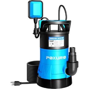 مضخة مستنقع غاطسة، مضخة نقل مياه نظيفة قذرة عالية التدفق بقوة 1 حصان 5300 جيجا في الساعة مع مفتاح تعويم تلقائي، سلك طويل بطول 26 قدمًا للبركة وحمام السباحة والقبو المغمور وحوض السمك والري in Kuwait