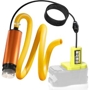 مضخة نقل متوافقة مع بطارية RYOBI ONE+ 18 فولت، مضخة مرافق محمولة بقدرة 635 جيجا في الساعة مع خرطوم ومثبت مقاس 50 بوصة، وعصا مضخة مستنقع صغيرة للمياه، وزيت الزيت، وتصريف بركة السباحة في حديقة المسبح (الأداة فقط) in Kuwait