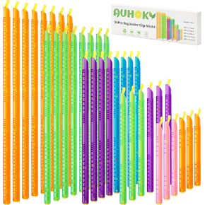 36Pcs Plastic Bag Sealer Sticks, AUHOKY Reusable Bag Sealing Clips with 5 Different Sizes, Keep Bags Airtight Watertight & Food Fresh, Easy Storage Accessories for Kitchen (Random Colors) in Kuwait
