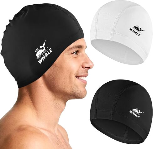 Swim Cap - Satin-Lined High Elasticity - Breathable Comfort Large Unisex Swim Cap, Suitable for Short and Long Hairstyles (2-Pack) in Saudi Arabia