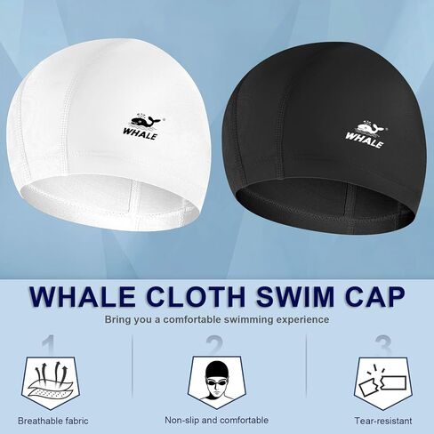 Swim Cap - Satin-Lined High Elasticity - Breathable Comfort Large Unisex Swim Cap, Suitable for Short and Long Hairstyles (2-Pack) in Saudi Arabia