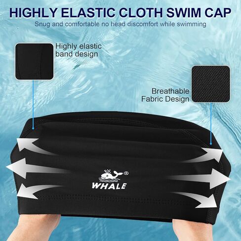 Swim Cap - Satin-Lined High Elasticity - Breathable Comfort Large Unisex Swim Cap, Suitable for Short and Long Hairstyles (2-Pack) in Saudi Arabia