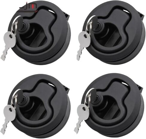 Black 2inch Round Flush Pull Slam Latch Lift Slam Latch Hardware with Lock Key Kit 4Pcs(2PCS a lot) in Saudi Arabia