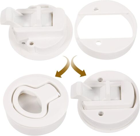 Alipis Boat Latch Hatch Pull Round Lock Handle for Rv and Camper Trailer Hatch Doors Heavy-Duty Design Secure for Use in Saudi Arabia
