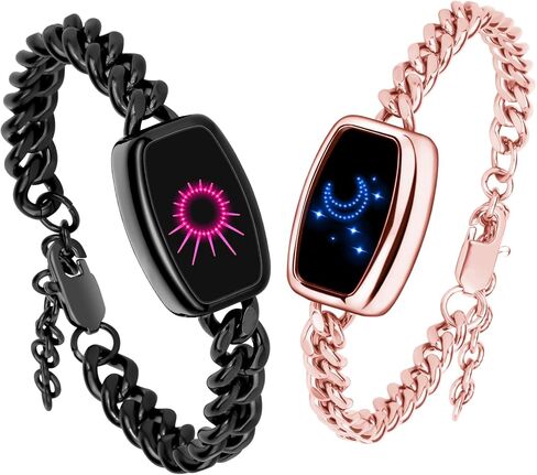 PULOMI Long Distance Touch Bracelets,Vibration & Light up Couples Bracelets, Remote Smart Matching Couples Bracelet for Lovers Long Distance Relationship Girlfriend Boyfriend Xmas Gifts Jewelry Sets in Kuwait