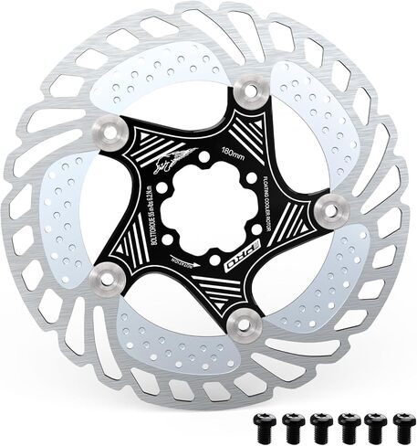 RACEDUE IIIPRO AR68 140mm 160mm 180mm 203mm Floating Bike Disc Brake Rotor with 6 Bolts, Mountain Bike MTB Stainless Steel Aluminum Alloy Bicycle Disc Brakes Rotors for Road Bike/Ebike/BMX (Black) in Saudi Arabia