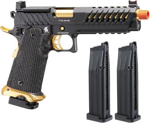 مسدس لانسر التكتيكي Knightshade Hi-Capa Gas Blowback Airsoft مع مجلة Airsoft إضافية (Red Dot Mount) in Kuwait