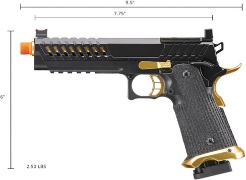 مسدس لانسر التكتيكي Knightshade Hi-Capa Gas Blowback Airsoft مع مجلة Airsoft إضافية (Red Dot Mount) in Kuwait