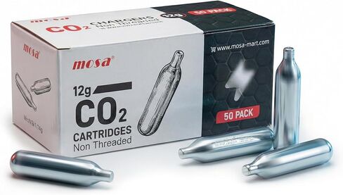 Mosa 12 Gram Carbon Dioxide Cartridge, Co2 Cartridges, Non-Threaded, CO2 cartridges BB Gun, CO2 BB Pistol, CO2 Airsoft Pistol in Kuwait
