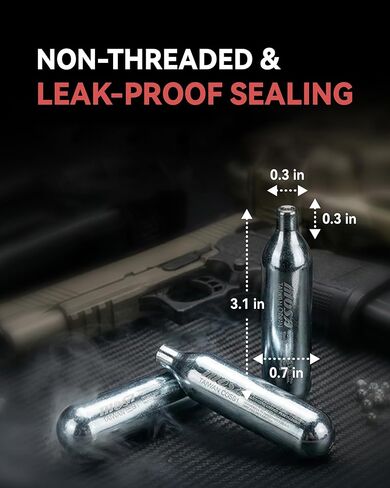 Mosa 12 Gram Carbon Dioxide Cartridge, Co2 Cartridges, Non-Threaded, CO2 cartridges BB Gun, CO2 BB Pistol, CO2 Airsoft Pistol in Kuwait