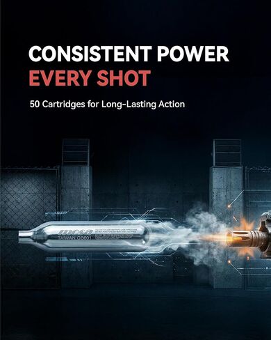 Mosa 12 Gram Carbon Dioxide Cartridge, Co2 Cartridges, Non-Threaded, CO2 cartridges BB Gun, CO2 BB Pistol, CO2 Airsoft Pistol in Kuwait