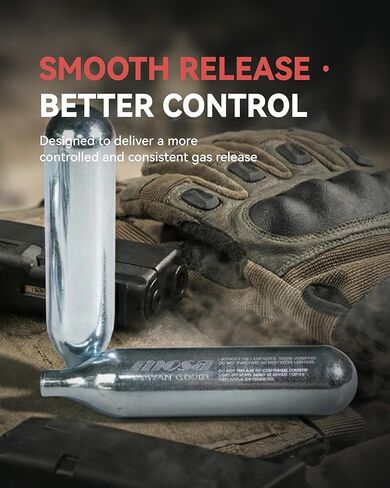 Mosa 12 Gram Carbon Dioxide Cartridge, Co2 Cartridges, Non-Threaded, CO2 cartridges BB Gun, CO2 BB Pistol, CO2 Airsoft Pistol in Kuwait