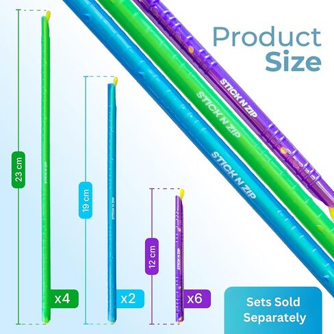 Stick N Zip Reusable Bag Seal Sticks, Food Storage Sealing Rods, BPA-Free, 7-Pack (4 Large, 3 Medium), CleanStockUSA in Saudi Arabia
