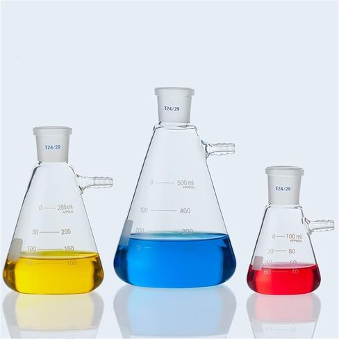 1PCS Standard Port Suction Filter Bottle 50ml to 2000ml Glass Vacuum Grinding Mouth Filtration Suction Flask Laboratory Filter(2000ml caliber24) in Saudi Arabia
