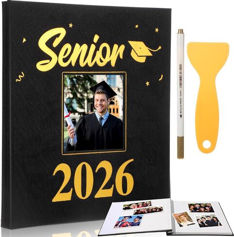 Class of 2024 Photo Album Graduation Self Adhesive Scrapbook Congratulations Class of 2024 DIY Album Leather Cover Memory Scrap Book with 40 Sticky Pages for 3x5 4x6 5x7 8x10 Pictures in Kuwait