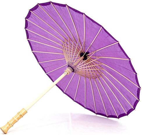 33 Inch White Paper Parasol Umbrella for Wedding Decor & DIY Art - Large Handmade Wooden Frame Sun Wedding Parasols, Asian Party Backdrop, Painting Craft Projects (1 Pack) in Saudi Arabia