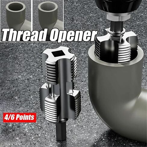 Upgraded 4/6 Point Water Pipe Threader - Hex Shank Electric Drill Tap for Inner Hole Opening in Saudi Arabia