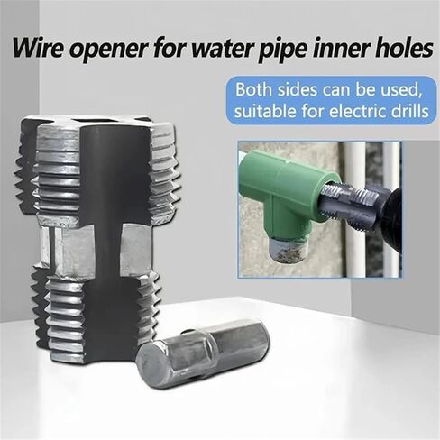 1PC PPR Pipe Thread Tap - 1/2" & 3/4" Dual Head Inner Thread Opener for Water Pipes in Saudi Arabia