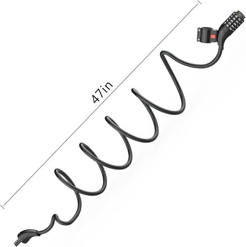 Bike Cable Lock for Electric Bicycles - 5-Digit Resettable Combination Lock, Waterproof and Durable, Ideal for Secure Parking, Easy to Use in Kuwait