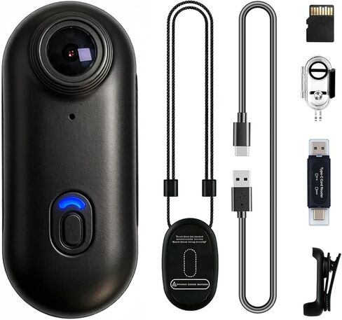4K Thumb Action Camera - Wearable Hands-Free POV Cam, Ultra-Compact Mini Body Cam Mount Anywhere for Vlogging, Cycling, Travel & Work - Ideal for Vloggers, Cyclists & Outdoor Enthusiasts (64, GB) in Saudi Arabia