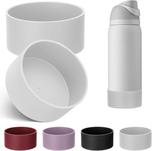 Mity rain 2PCS Silicone Boot for Owala Water Bottle 24 oz 32 oz, Anti-Slip Protective Sleeve Bottom Bumper Protector for FreeSip Stainless Steel Water Bottles Accessories in Kuwait