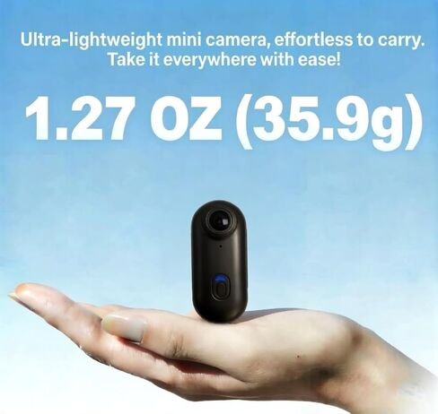4K Thumb Action Camera - Wearable Hands-Free POV Cam, Ultra-Compact Mini Body Cam Mount Anywhere for Vlogging, Cycling, Travel & Work - Ideal for Vloggers, Cyclists & Outdoor Enthusiasts (64, GB) in Saudi Arabia