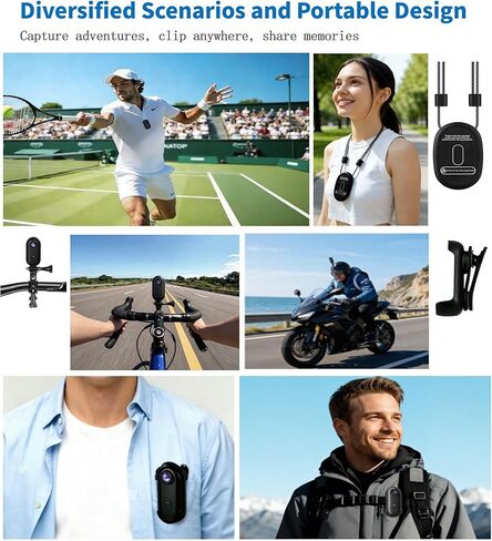 4K Thumb Action Camera - Wearable Hands-Free POV Cam, Ultra-Compact Mini Body Cam Mount Anywhere for Vlogging, Cycling, Travel & Work - Ideal for Vloggers, Cyclists & Outdoor Enthusiasts (64, GB) in Saudi Arabia
