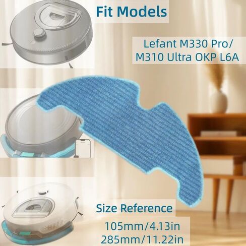 وسادات ممسحة بديلة M330 Pro متوافقة مع Lefant M330 Pro M310 Ultra OKP L6A Robot Vacuum 6 Mop Cloth in Kuwait
