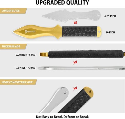 NedFoss Fixed Blade Knife 6Pack, 0.2" Thick Blade, 10" Full Tang Design, Inovative TPR Rubber Handle, 6-IN-1 Sheath for Recreation and Competition in Kuwait