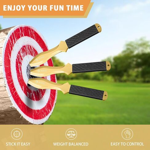 NedFoss Fixed Blade Knife 6Pack, 0.2" Thick Blade, 10" Full Tang Design, Inovative TPR Rubber Handle, 6-IN-1 Sheath for Recreation and Competition in Kuwait