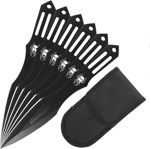 PS Target Master 6 Piece 5.5 Inch Black Widow Spider Style Balanced Blade Set with Display Case for Collection and Gifting in Saudi Arabia