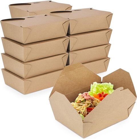 Fit Meal Prep 36 Pack 76 oz Disposable Take Out Containers Microwaveable Kraft Paper To Go Boxes for Food To Go Containers Takeout Containers Leakproof Greaseproof for Restaurants, Food Service, Party in Kuwait