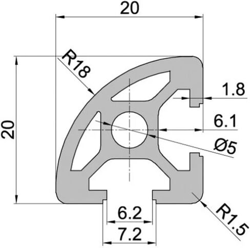 2020R Aluminum Profile T-Slot Linear Guide Anodized Extruded 2020 Aluminum Profile(400mm) in Saudi Arabia