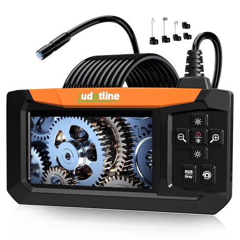 Inspection Camera with 7.2" Built-in Screen, Standalone Endoscope Camera – No Phone Needed, 1m Semi-Rigid Cable, 8 LED Lights, Rechargeable Borescope for Pipe, Wall & Auto Inspection in Saudi Arabia