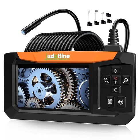 Inspection Camera with 7.2" Built-in Screen, Standalone Endoscope Camera – No Phone Needed, 1m Semi-Rigid Cable, 8 LED Lights, Rechargeable Borescope for Pipe, Wall & Auto Inspection in Saudi Arabia