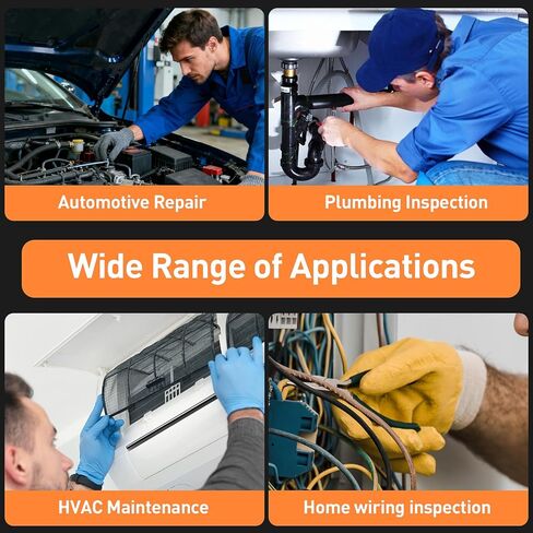 Inspection Camera with 7.2" Built-in Screen, Standalone Endoscope Camera – No Phone Needed, 1m Semi-Rigid Cable, 8 LED Lights, Rechargeable Borescope for Pipe, Wall & Auto Inspection in Saudi Arabia