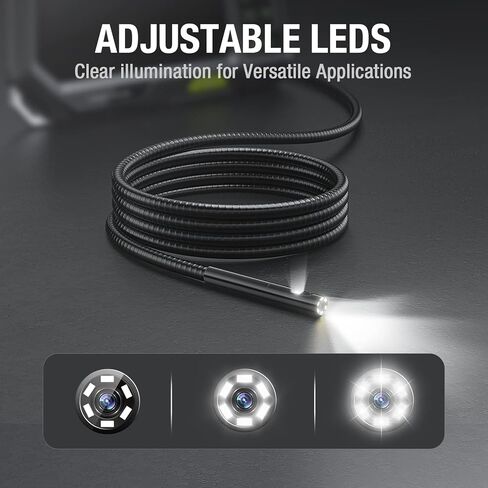 Teslong Endoscope Replacement Cable with Light, Dual Lens Inspection Camera 8mm/0.31inch Waterproof Probe Compatible with NTS500, NTS300(10FT) in Saudi Arabia