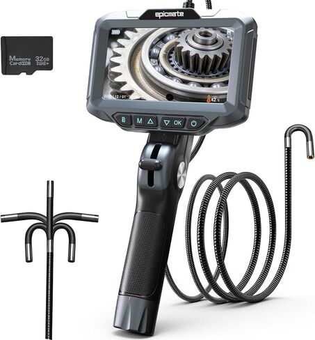 كاميرا فحص مع ضوء، منظار صناعي عالي الدقة 1920 بكسل مع شاشة IPS مقاس 5 بوصات، منظار مفصلي ثنائي الاتجاه مع كاميرا كابل ثعبان 0.23 بوصة للأنابيب/المجاري/السيارات/الجدار in Kuwait