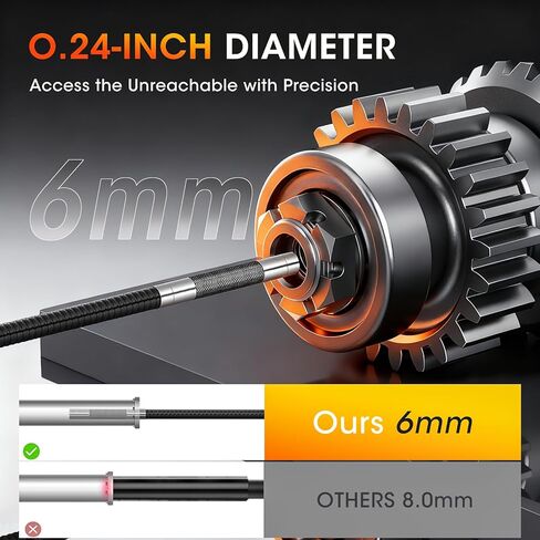 كاميرا فحص مع ضوء، منظار صناعي عالي الدقة 1920 بكسل مع شاشة IPS مقاس 5 بوصات، منظار مفصلي ثنائي الاتجاه مع كاميرا كابل ثعبان 0.23 بوصة للأنابيب/المجاري/السيارات/الجدار in Kuwait